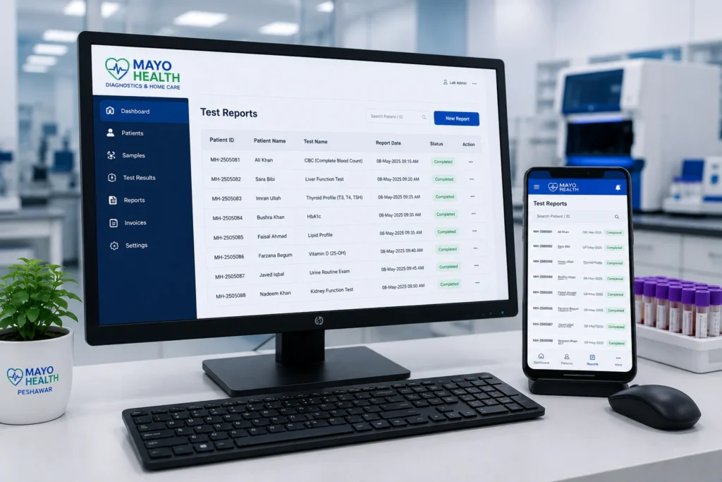 Digital laboratory reporting system at Mayo Health Peshawar