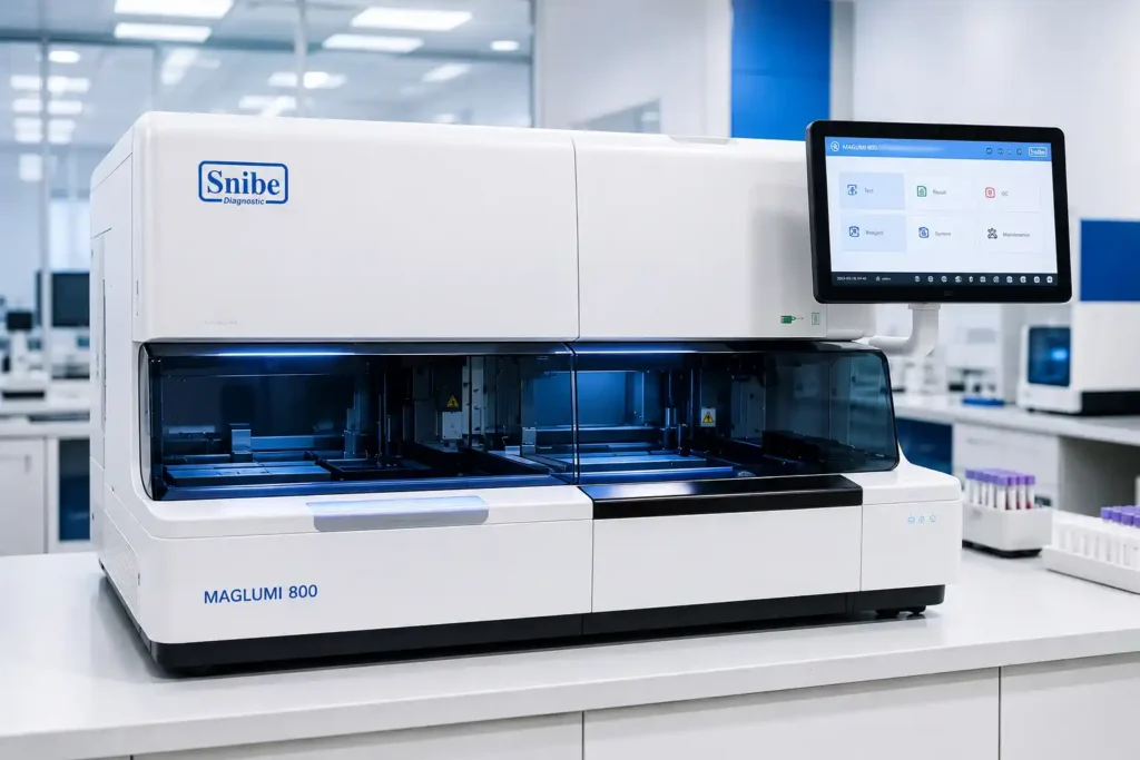 Snibe Maglumi 800 analyzer at Mayo Health laboratory in Peshawar