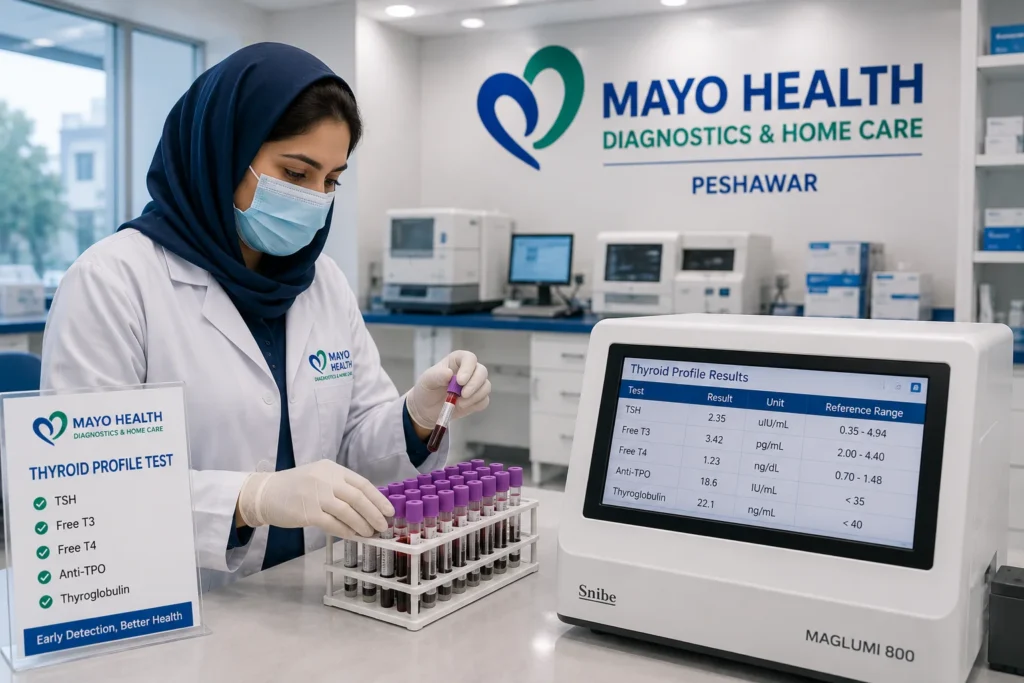 Thyroid profile testing at Mayo Health laboratory in Peshawar