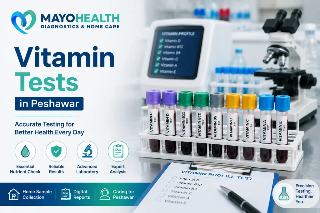 Vitamin Tests service at Mayo Health Diagnostic Lab & Home Care in Peshawar