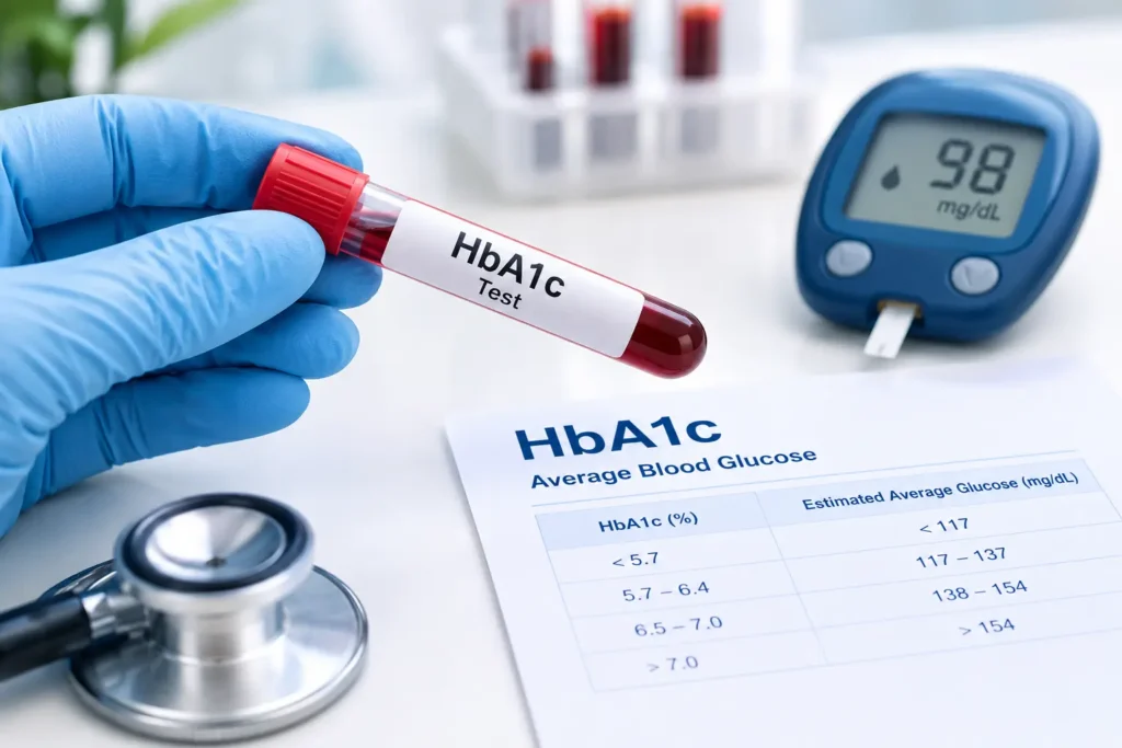 HbA1c blood test for understanding average blood sugar levels at Mayo Health Peshawar